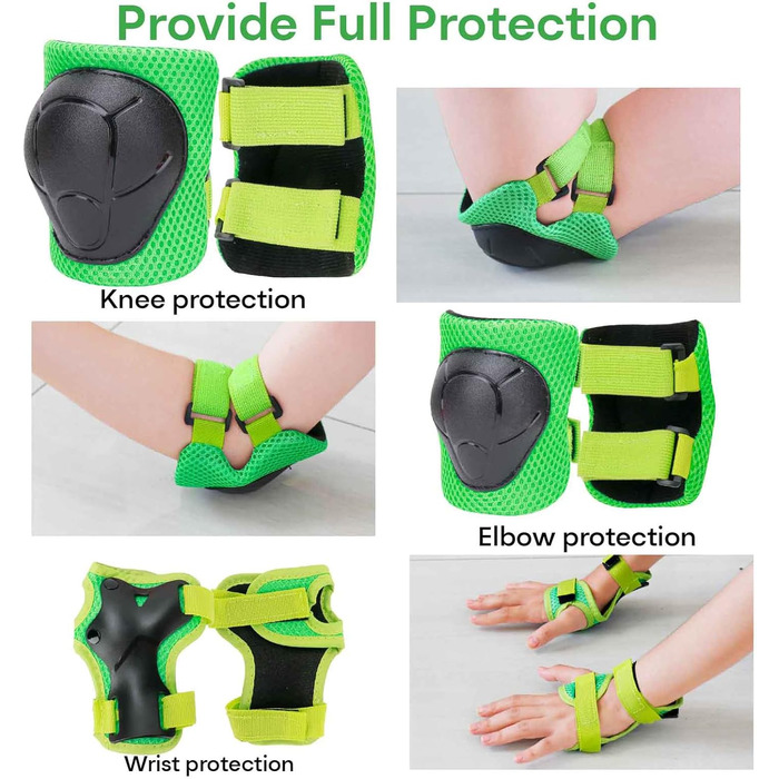 Дитячий шолом KAMUGO з комплектом захисту: наколінники, налокітники, напульсники (2-8 років)