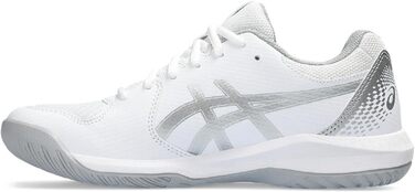 Жіночі тенісні кросівки ASICS Dedicate 8, білі з сріблястими елементами, розмір 37 EU