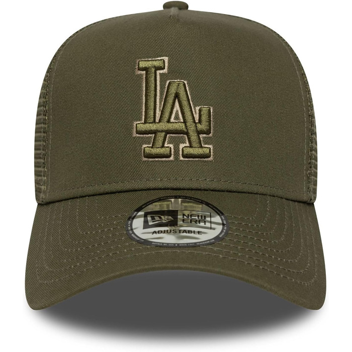 Кепка бейсболка New Era A-Frame Trucker Dodgers бежева (регульована, сітка, літо)