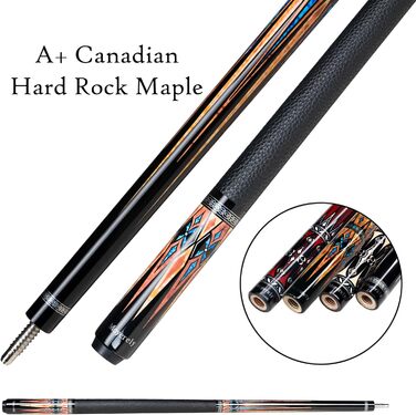 Професійний більярдний кий Moyerely з карбону, 11.8/12.5 мм, низька відбиваність, з чохлом MF1-PU Wrap + подовжувач (MF2-PU Wrap + подовжувач, 12.5 мм)