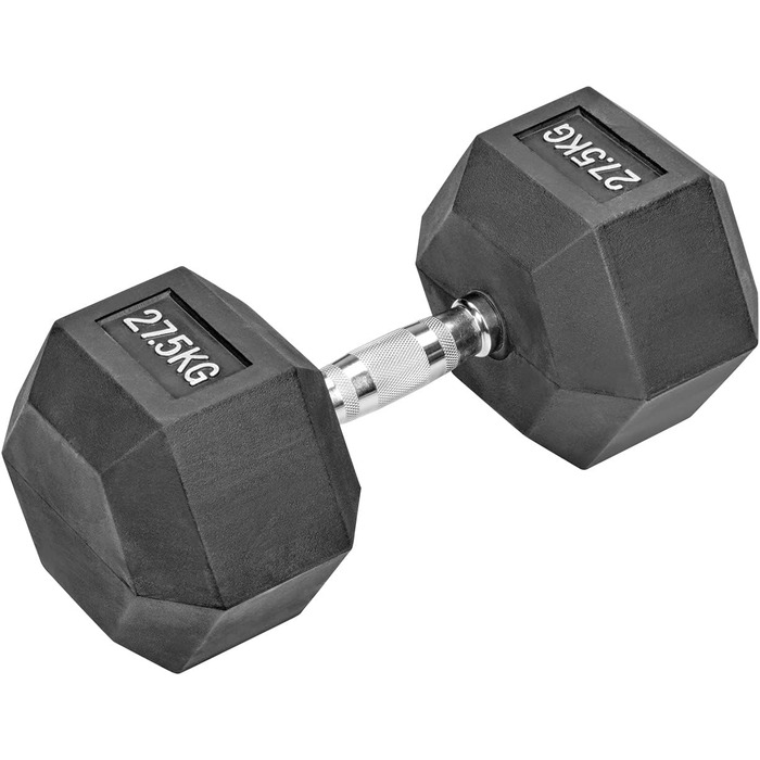 Гантелі Hexagon Studio 55 кг (2x27,5 кг), гумові, чорні