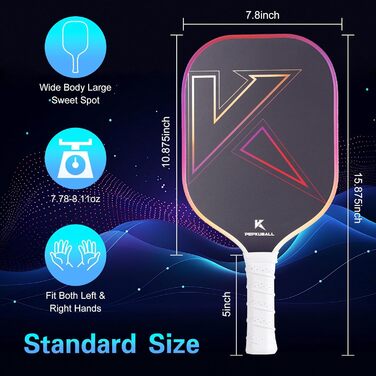 Набір для піклболу: ракетки та лопатки з фібергласовою поверхнею, для чоловіків та жінок