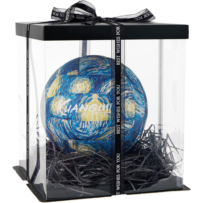 Волейбольний м'яч Kuangmi Weicher, розмір 5, для занять у приміщенні та на вулиці, тренування, пляжний волейбол, підходить для початківців, підлітків та дорослих (Van Gogh)