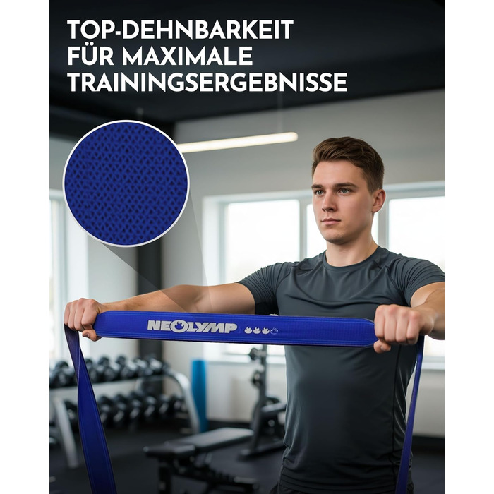 Стрічка для гімнастики NEOLYMP: екологічна, міцна, регульована – фітнес-стрічка, Powerband