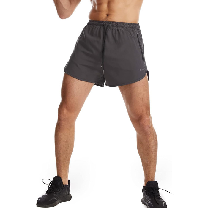 Шорти спортивні чоловічі Suwangi, короткі, швидковисихаючі, з внутрішньою сіткою, спортивні штани з кишенею (XL, сірий)