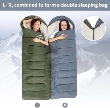 Спальний мішок Naturehike з капюшоном для кемпінгу, легкий та зручний, ідеальний для відпочинку на природі та подорожей, колір блакитний (7~11°C)