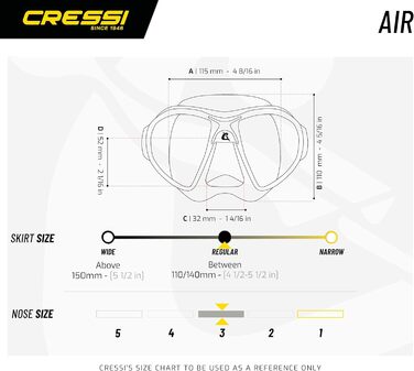 Дайвінгова маска Cressi Air Crystal, синя, Нері