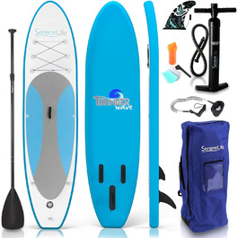 Надувна SUP-дошка SereneLife з аксесуарами для дітей і дорослих, антиковзка поверхня, насос, весло, рюкзак для перенесення, комплект для серфінгу