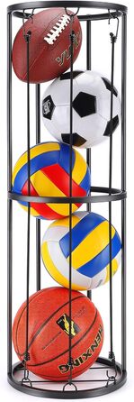 Стійка для баскетбольного м'яча на 2 яруси з 3 мотузками, органайзер для спортивних м'ячів, настінний тримач, для гаража, баскетболу, футболу