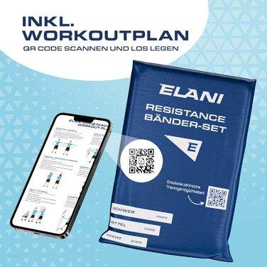 ELANI Фітнес-резинки для силових тренувань з мітками, набір еспандерів для підтягувань 25/35/45 кг, екологічна упаковка
