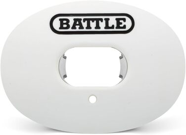 Захисник губ Battle Oxygen з перетворенням ремінця - футбольний та спортивний захист рота - максимальна подача кисню - насадка підходить з/без підвіски - Impact Shield захищає губи та зуби, універсальний розмір (білий)