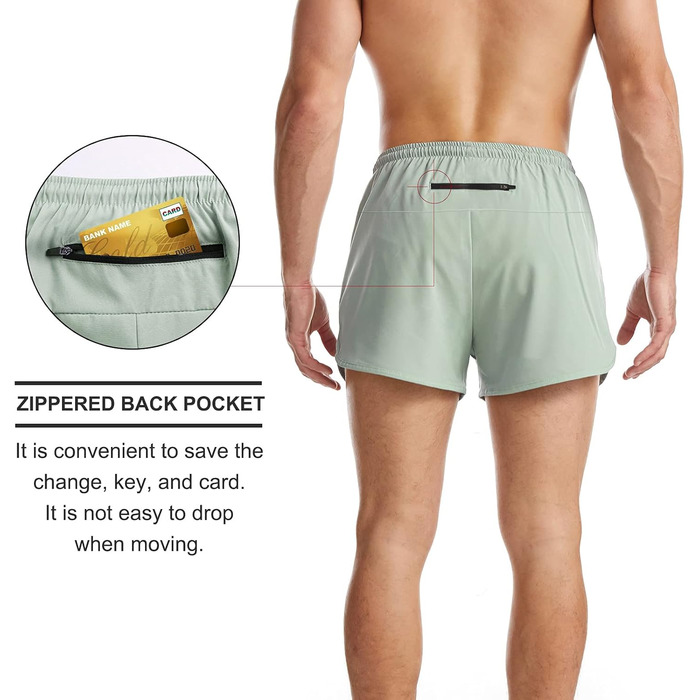 Шорти спортивні чоловічі Suwangi, короткі, швидковисихаючі, з внутрішньою сіткою, спортивні шорти з кишенею (XL, світло-блакитний)