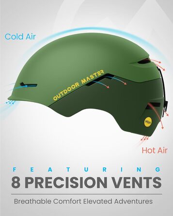 Лижний шолом OutdoorMaster ELK MIPS для сноуборду та гірських лиж, захисний, для чоловіків, жінок та підлітків, колір лісовий зелений, розмір L