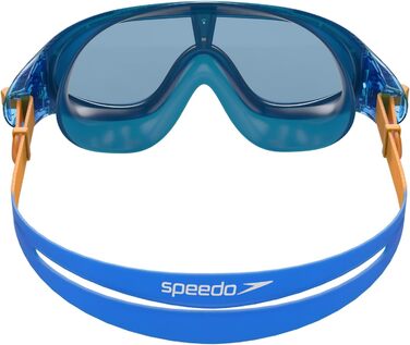 Дитяча маска для плавання Speedo Biofuse Rift, антифог, захист від протікання, синьо-оранжева, універсальний розмір