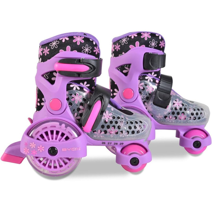 Ролики Beetle XS 26-29, PU-колеса, підшипники ABEC-5, стопор задній фіолетовий