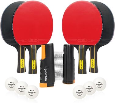 Набір для настільного тенісу: 2 ракетки преміум-класу, 3 тенісні м'ячі, компактний кейс | Комплект для пінг-понгу з ракетками та м'ячами