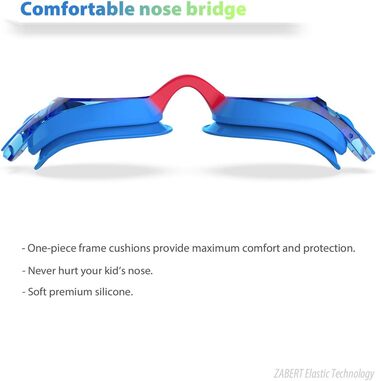 Дитячі окуляри для плавання K20 (2 шт.), антизапарник, захист від УФ, 3-10 років, блакитний + червоний