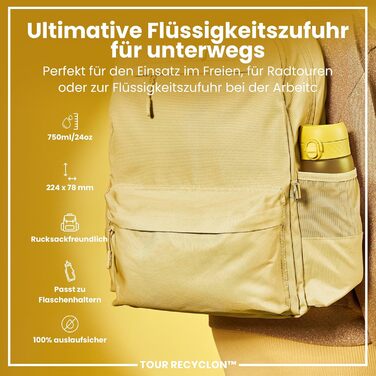 ION8 Фляга для води, 750 мл (Жовтий, Evo)