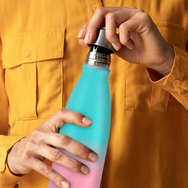 Фляга Mont-Clair з нержавіючої сталі 750 мл - термос, без BPA, витримує 24 години холод та 12 годин тепла, не протікає, кольоровий градієнт Cyan Pink