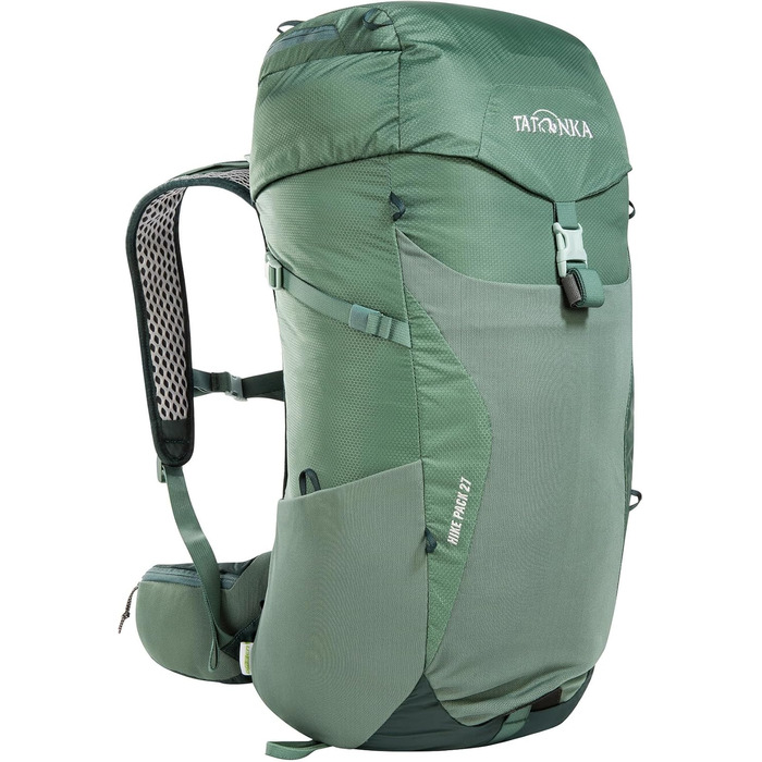 Рюкзак для туризму Tatonka Hike Pack 27 л, з вентиляцією спини та дощовиком, зелений