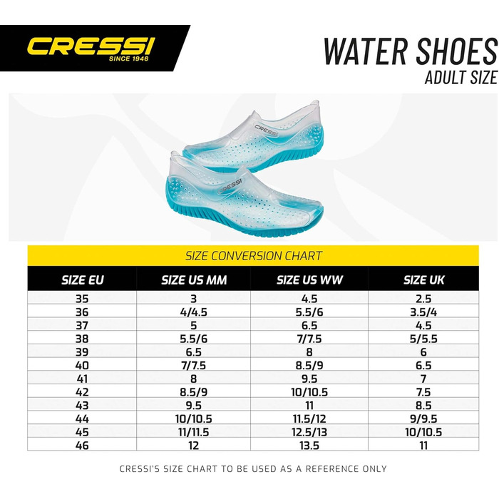 Аквашузи Cressi - ідеальні для пляжу, моря, човна та інших водних активностей. Прозорі, розмір 43 EU, для дорослих