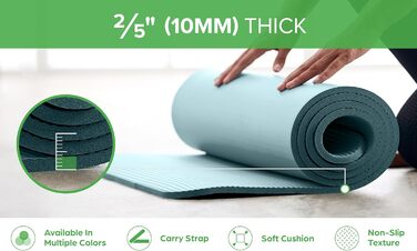 Yogamat Gaiam Essentials товстий (1 см) рожевий 183x61 см з ременем для зручного транспортування - килимок для йоги та фітнесу