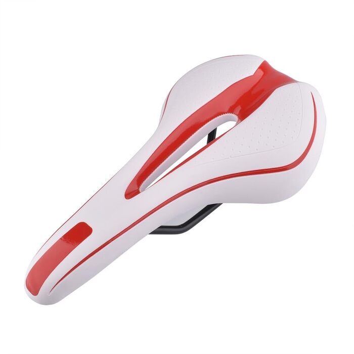 Сідло для гірського велосипеда Robuster, біло-червоне