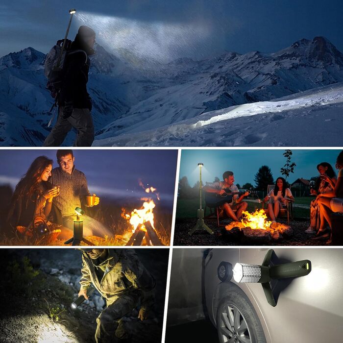 Налобний ліхтар-телескоп, 10500mAh, перезаряджається, водонепроникний, з магнітом, чорний/зелений