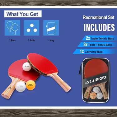 Набір для настільного тенісу S3: 2 ракетки, м'ячики, сітка. Підходить для дітей, початківців, сімей та професіоналів