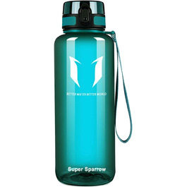 Пляшка для води Super Sparrow 1,5 л, герметична, спортивна, без BPA, для школи, спорту, велосипеда, пряме пиття, глянцева, колір Seeglas