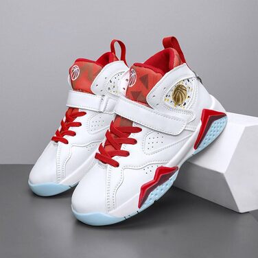 Дитячі баскетбольні кросівки: антиковзаючі, для хлопчиків та дівчаток, розміри 28-39 EU, червоно-білі