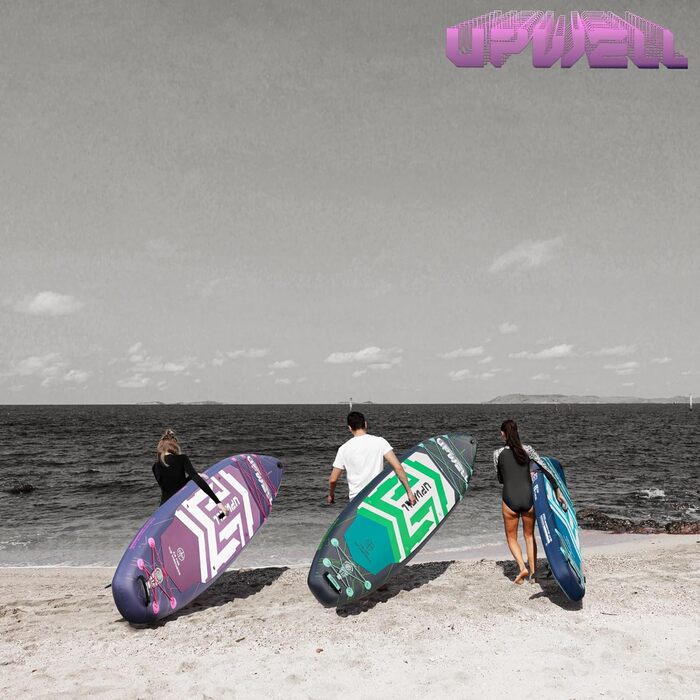 SUP-дошка Upwell 350x89 см з сидінням, надувна дошка для SUP-серфінгу (2+1) для дорослих та підлітків, фіолетова. Комплект: рюкзак, весло, ліш, насос, плавники.