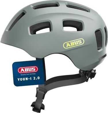 Велосипедний шолом ABUS Youn-I 2.0 з підсвіткою для дітей, підлітків та молоді, сірий, розмір S (48-54 см)