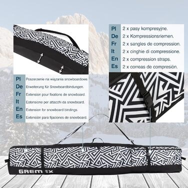 Чохол для сноуборду GREMEX 170 см - водонепроникний, міцний та легкий захист. Комфортний дизайн для активного відпочинку