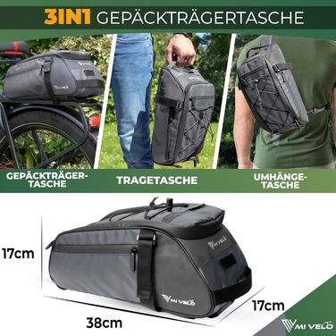 Велосумка MIVELO для багажника, ізотермічна, водовідштовхувальна, 10 л, сіра
