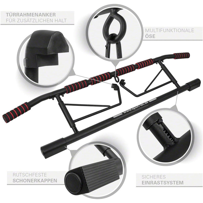 Складаний турнік для дверей Sport-Tec 117x28 см з 2 еспандерами та 2 карабінами