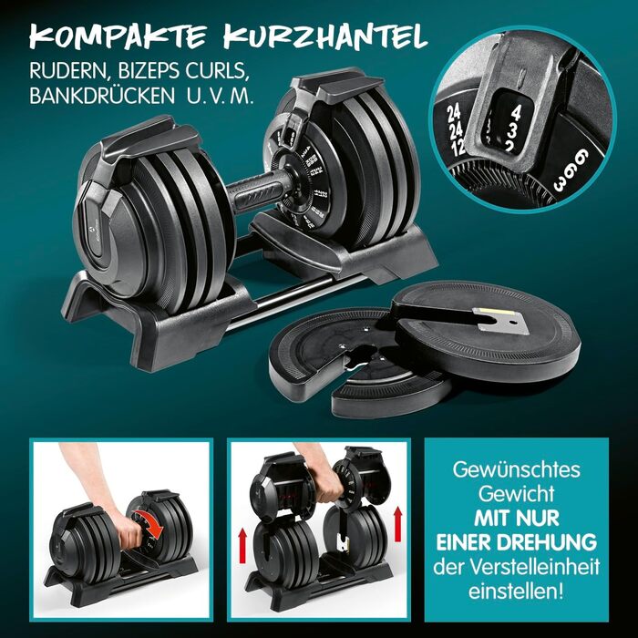 Мультифункціональний набір гантелей DoYourFitness 3-24 кг, регульований, для дому, коротка і довга штанга, гиря, універсальний для силових тренувань та витривалості