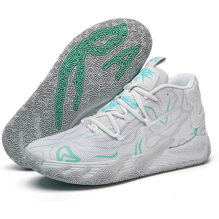 Баскетбольні кросівки для чоловіків та жінок. Високі, антиковзкі, для занять спортом та ходьби. Розмір 39 EU, білі