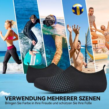 Водні шкарпетки для жінок та чоловіків: шкарпетки для плавання, аквашузи, шкарпетки для пляжу, унісекс, блакитний колір, розмір 43 EU, принт 