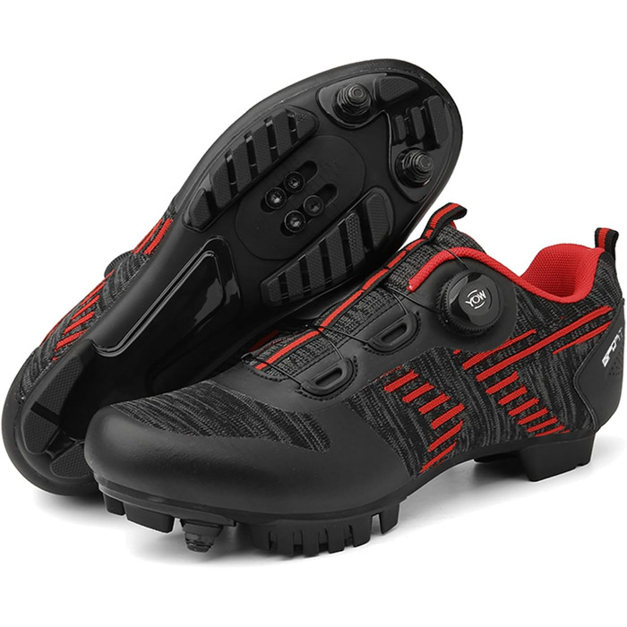 Чоловічі велотуфлі для шосе та MTB: дихаючі кросівки для велосипеда, сумісні з SPD, білі (39 EU, чорний)