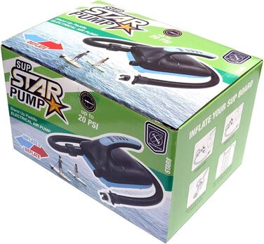 Електрична SUP-насос SkinStar з 5 адаптерами для SUP-дошки, човна, матрацу | 12V DC, 20 PSI