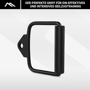 Ручка для кабельного кросовера MSPORTS Premium, сталева рукоятка з карабіном 8 мм для силових тренувань на тренажері (одноручна, чорна)