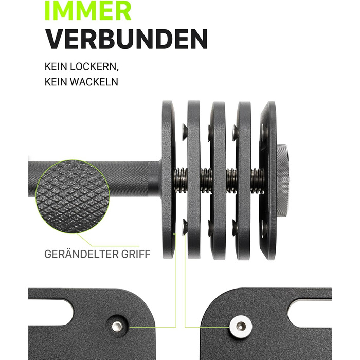 Eisenlink Регульована квадратна штанга (гантель) 1 шт. 20 кг / 36 кг - Інноваційна компактна регульована гантель з антиковзним руків'ям для фітнесу, тренувань у залі та вдома. 1 шт. 16 кг (1×16 кг)