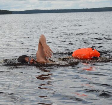 BornToSwim універсальна суха сумка та плавальна буй для відкритої води, для дорослих, помаранчева, 64×30 см, міцний матеріал, для плавців і тріатлоністів