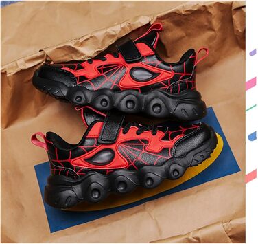 Дитячі кросівки Kindi з натуральної шкіри, водонепроникні, для хлопчиків та дівчаток, спортивні, для бігу, червоні, 26 EU