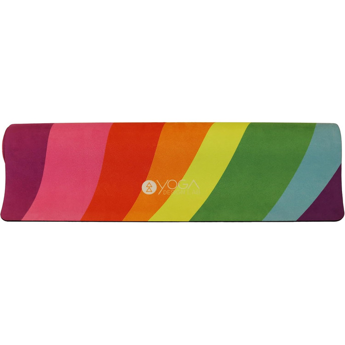 Йога-мат Yoga Design Lab Combo Rainbow 3.5 мм, нековзкий, натуральний каучук, рушник-килимок 2-в-1, з ременем для перенесення, для інтенсивних тренувань