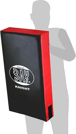 Боксерський щит BAY Knight 75x36x17 см, надміцний PU шкіра, чорний/червоний, ударна подушка для кікбоксингу, муай-тай, тайського боксу