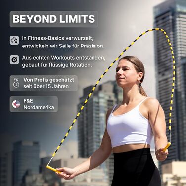 Стрибальний канат Honor Athletics 2.0 з міцними перлинами та регулюванням довжини для фітнесу, колір White Stone