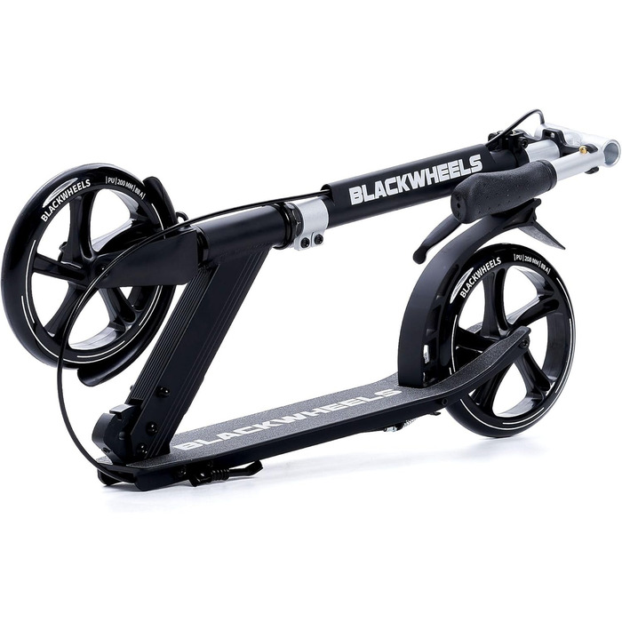 Самокат Blackwheels Orio Cityroller складаний, 200мм колеса, алюмінієва рама, ABEC 7, чорний – для підлітків та дорослих