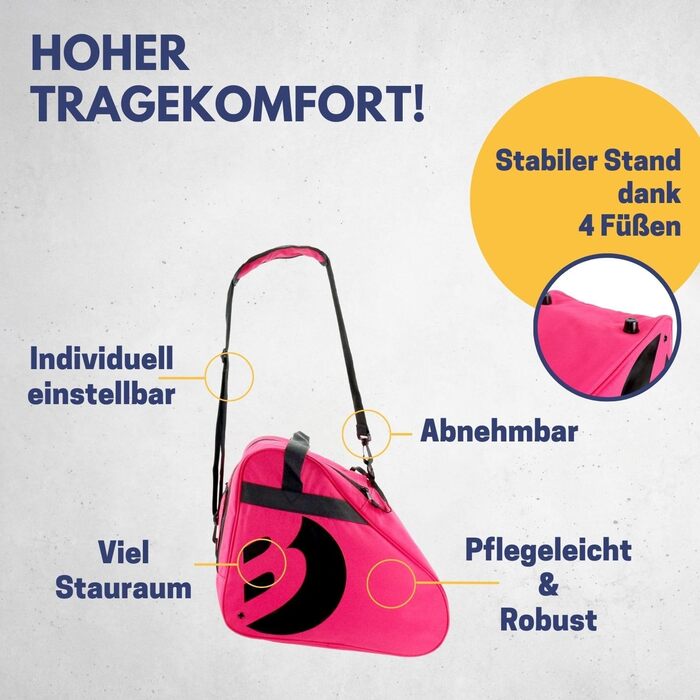 Сумка для роликових ковзанів та ковзанів BEST SPORTING Pink | Роликова та ковзанів сумка з регульованим ремінцем | Велика сумка для роликів та ковзанів